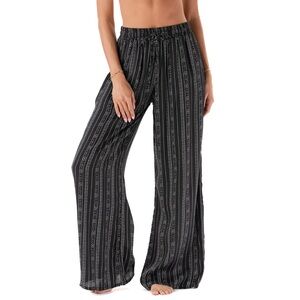 NWT Lotus and Luna Flowy Boho Wide Leg Drawstring Pants, Large - Akha Tribal